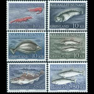 GREENLAND 1981 - Scott# 136-41 Fish Set of 6 NH