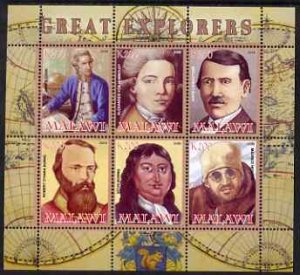 MALAWI - 2008 - Great Explorers #2 - Perf 6v Sheet - MNH -Private Issue