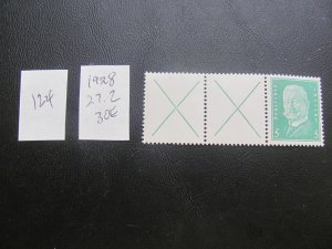 GERMANY 1928 MNH MI. 27.2  FROM BOOKLET XF 30 EUROS XF (124) SEE MY STORE