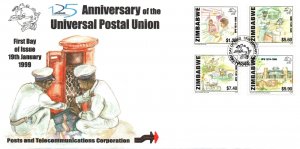 ZIMBABWE - 125th ANNIVERSARY OF THE UNIVERSAL POSTAL UNION CACHET FDC 1999
