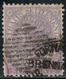 Straits Settlements  #12  Used CV $22.50; a couple of short perfs