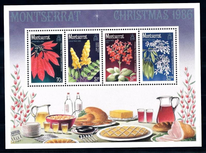 [64748] Montserrat 1986 Flora Flowers Blumen Christmas Souvenir Sheet