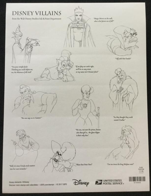US #5213-5222 MNH Pane of 20 Disney Villains