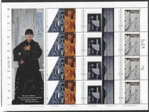 US #3379-3383 2000 LOUISE NEVELSON PANE OF 20 33 CENT STAMPS- MINT NEVER HINGED