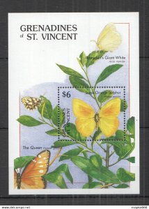 Grenadines Of St. Vincent Flora & Fauna Flowers Butterflies Bl ** Nw0484