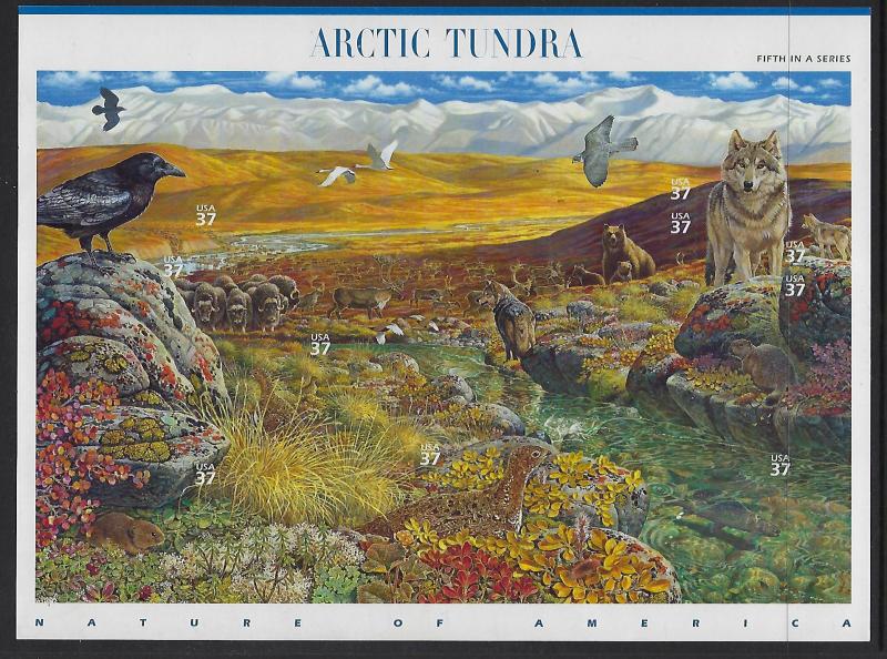 3802 Catalog  # Arctic Tundra Pane of 10 37 Cent Stamps