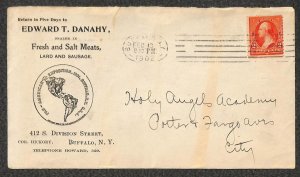 USA 279B STAMP BUFFALO NY DANAHY MEATS PAN AMERICAN EXPOSITION COVER 1902