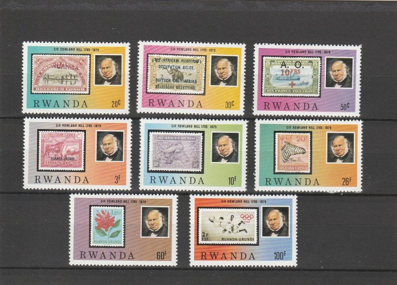 Rwanda  Scott#  935-942  MNH  (1979 Sir Rowland Hill)