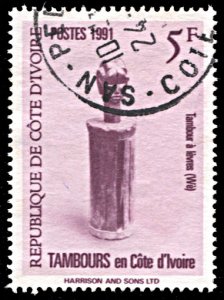 Ivory Coast 910, postally used, Tribal Drums