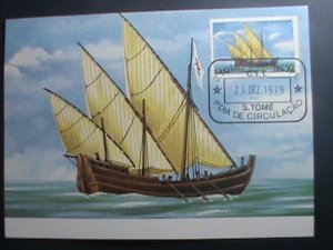 ​ST.THOMAS-1979-SC#534 MAXIMUM- CARD-HISTORY OF NAVIGATION-SHIPS MNH SHEET VF