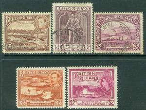 EDW1949SELL : BR GUIANA 1938-54 Sc#237-38, 240 VF Used #241, 266 VFMOGLH Cat $76