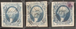 US Stamps - SC# R5A , R7A & R9A - Used  - SCV = $36.50
