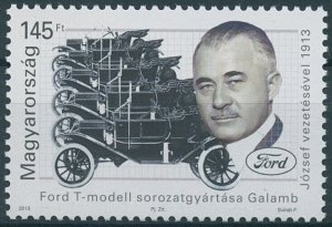 Hungary Stamps 2013 MNH Mass Production Ford Model T Cars Joszef Galamb 1v Set