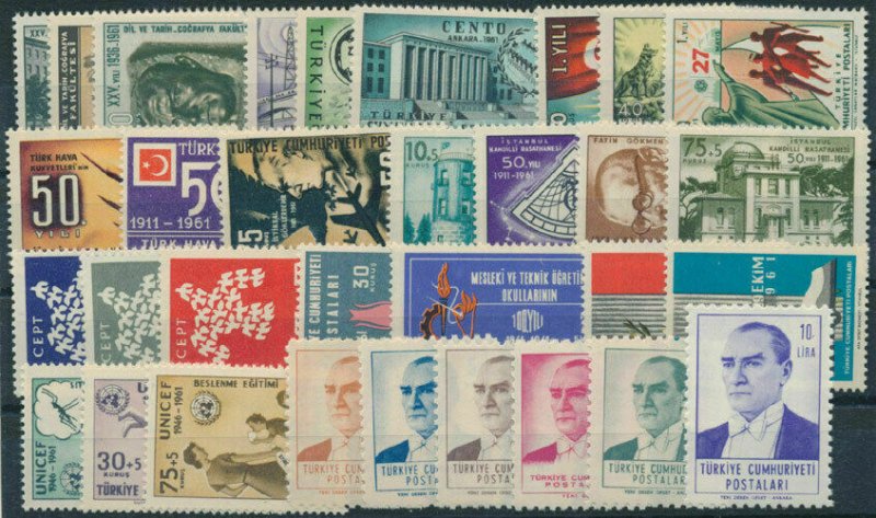 TURKEY / 1961 - COMPLETE YEAR SET 