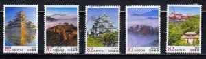 Japan 2014 Sc#3777-3781 Japanese Castle Series 3 Used