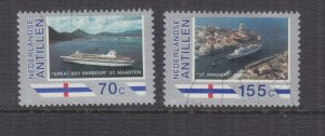 NETHERLANDS ANTILLES, 1989 Cruise Liners pair, used.