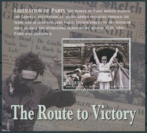 Bequia Stamps 2005 MNH WWII WW2 Liberation of Paris Military De Gaulle 1v S/S