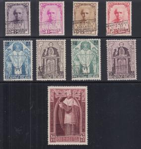 Belgium Sc B114-B122v MLH. 1933 Braine L'Alleud ovpts, cplt set, Cert. VLH, VF