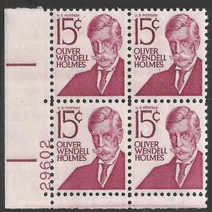 # 1288 MINT NEVER HINGED ( MNH ) Plate Block OLIVER WEDELL HOLMES X.F.+