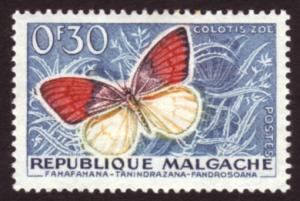 Malagasy Republic 1960 Sc#306, SG#7  Butterfly Colotis Zoe USED.