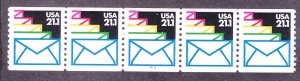 US 2150 MNH 1985 21.1¢ Sealed Envelopes PNC5 Plate #111111
