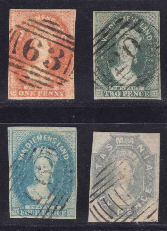 MOMEN: TASMANIA 1857-67 IMPERF USED £205+ LOT #66671