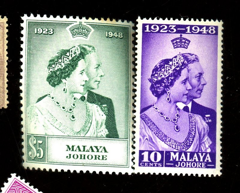 MALAYA JOHORE 128-9 MINT FVF OG LH  Cat $30