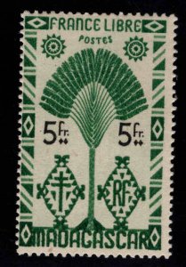 Madagascar Malagasy Scott 252 MH* Traveler's Palm tree 1943