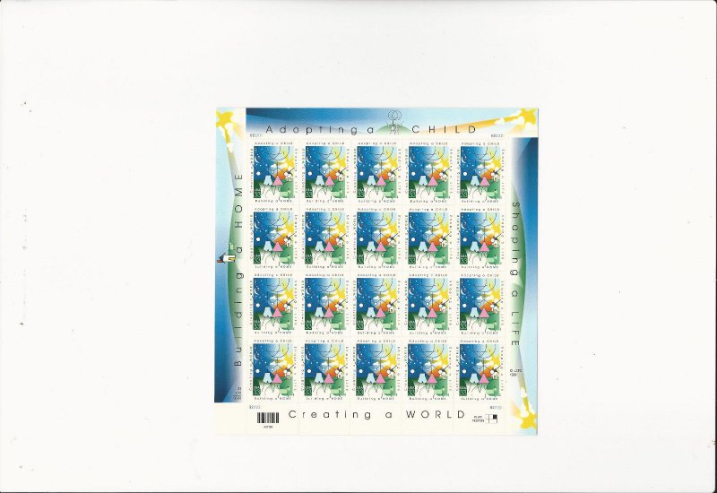 US Stamps/Postage/Sheets Sc #3398 Adoption MNH F-VF OG FV $6.60