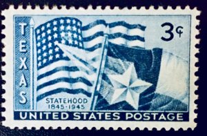 United States #938 3¢ Texas Statehood (1945). MNH