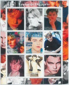 M1894 - TAJIKISTAN, 2000 MINIATURE SHEET: Leonardo Dicaprio, Cinema, Hollywood