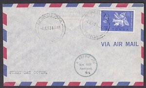 TONGA 1963 Freedom From Hunger on airmail FDC to New Zealand...............a3729