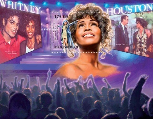 Whitney Houston Pop Music Cinema Hollywood Kino Mozambique MNH stamp set