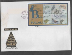 PALAU #554  2000  BIRDS      MINT VF NH  FDC  (xx)