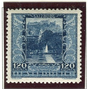 AUSTRIA; 1923 early Townscapes issue fine Mint hinged 120k. value