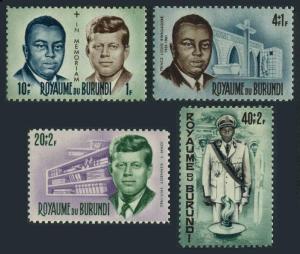 Burundi B23-B26,B27,MNH.Michel 211-214,Bl.10A. John F.Kennedy,L.Rwadasore,1966.