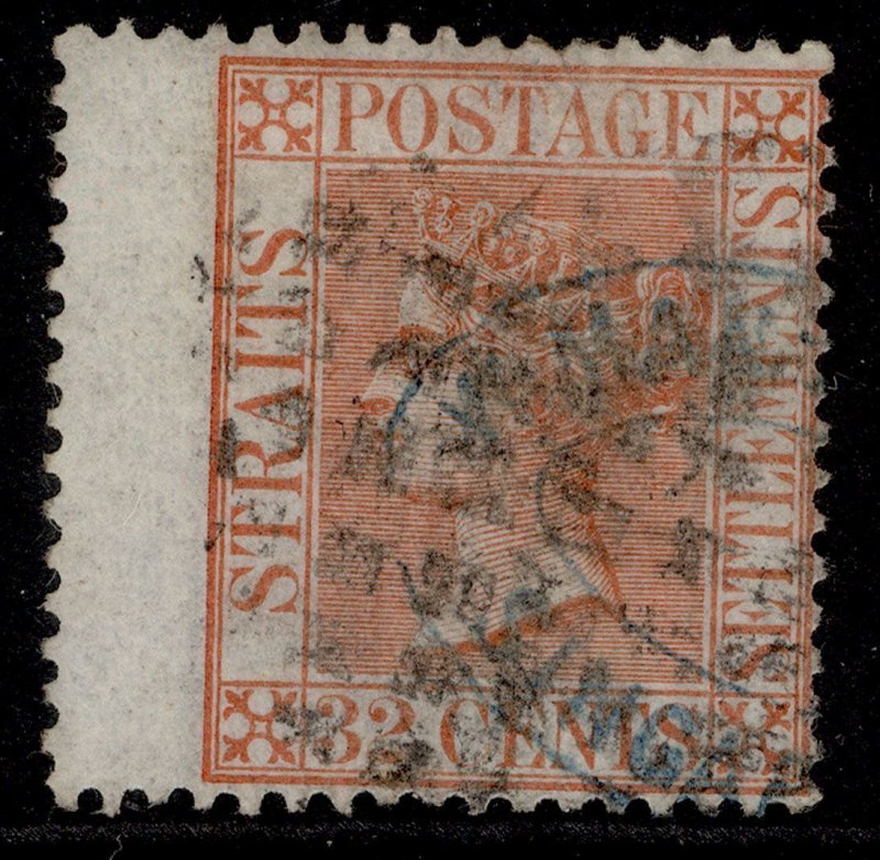 MALAYSIA - Straits Settlements QV SG18, 32c pale red, FINE USED. Cat £85. WMK CC