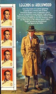 US 3152 Humphrey Bogart, Legends of Hollywood, Plate # S11111, Mint NH