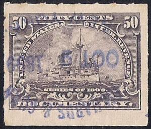 R171 50 cents SUPERB JUMBO Battleship Stamps used XF