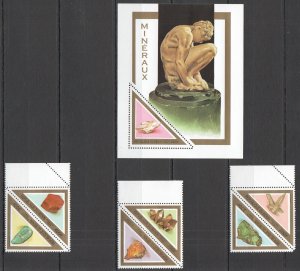 Wb 1998 Benin Nature Geology Minerals ! Tet-Besh 1Bl+1Set Mnh