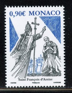 Monaco 2552 MNH, St. francis of Assisi Issue from 2009.