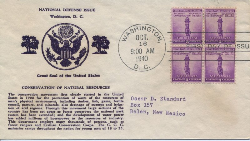 #901-61 For Defense Crosby cachet First Day cover
