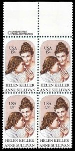 PCBstamps   US #1824 CW 60c(4x15c)Helen Keller & Anne Sullivan, MNH, (CW-1a)