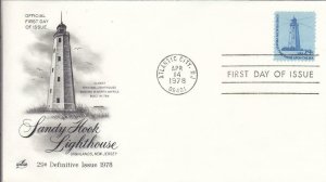 1978, Sandy Hook Lighthouse, Artcraft, FDC (D14871)