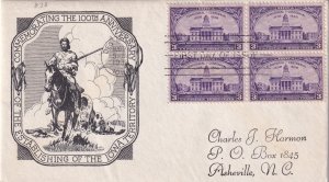 1938, Centennial Towa Terr., Block/4,Waddey Co., FDC (E13597)