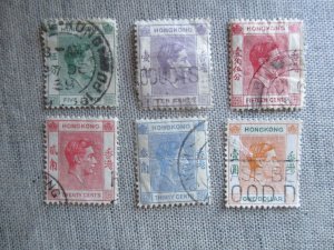 Hong Kong, Scott# 157, 158, 159, 159B, 161B, 163B, used