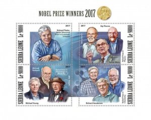 Sierra Leone - 2017 Nobel Prize - 4 Stamp Sheet - SRL171107a