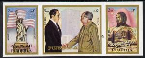 Fujeira 1972 Pres Nixon\'s visit to China imperf strip of...