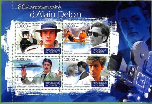 A0627 - GUINEE Guinea - ERROR  MISSPERF   Stamp SHEET - 2015  Cinema ALAIN DELON