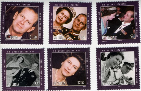 St Lucia - Queen Elizabeth 6 Stamp Set  SAL1101C